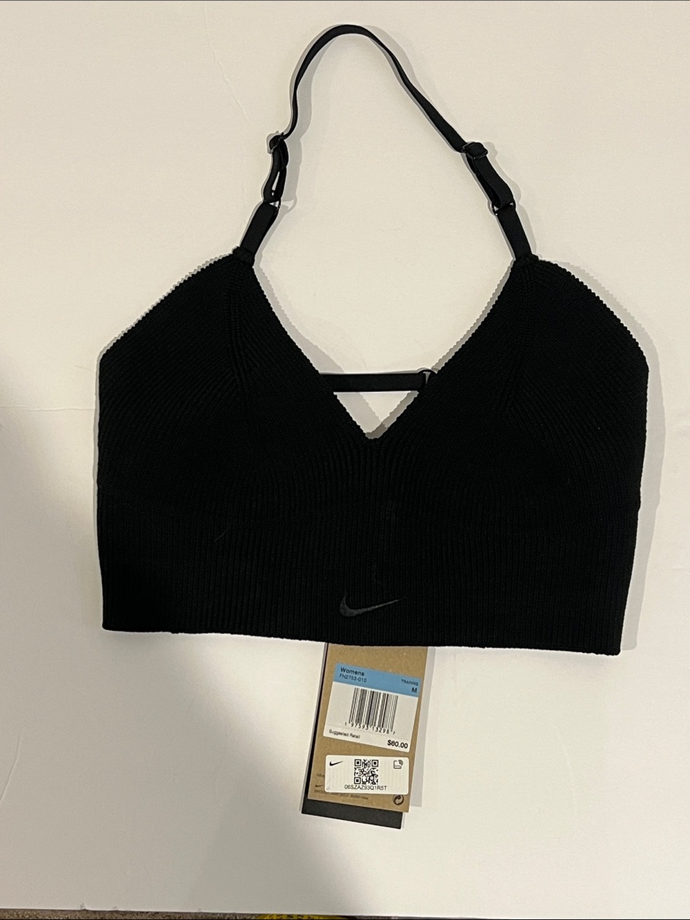 Nike Black Knit Adjustable-Strap Sports Bralette